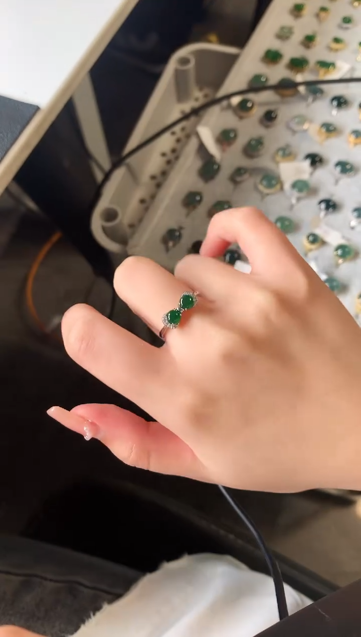 【闪购商品】翡翠戒指银S925镶嵌5214124
