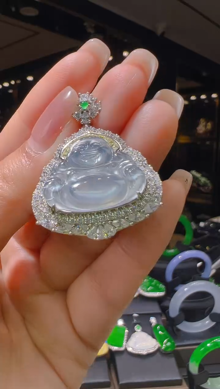 【闪购商品】翡翠吊坠(赠链)银S925镶嵌080(多样性发货)