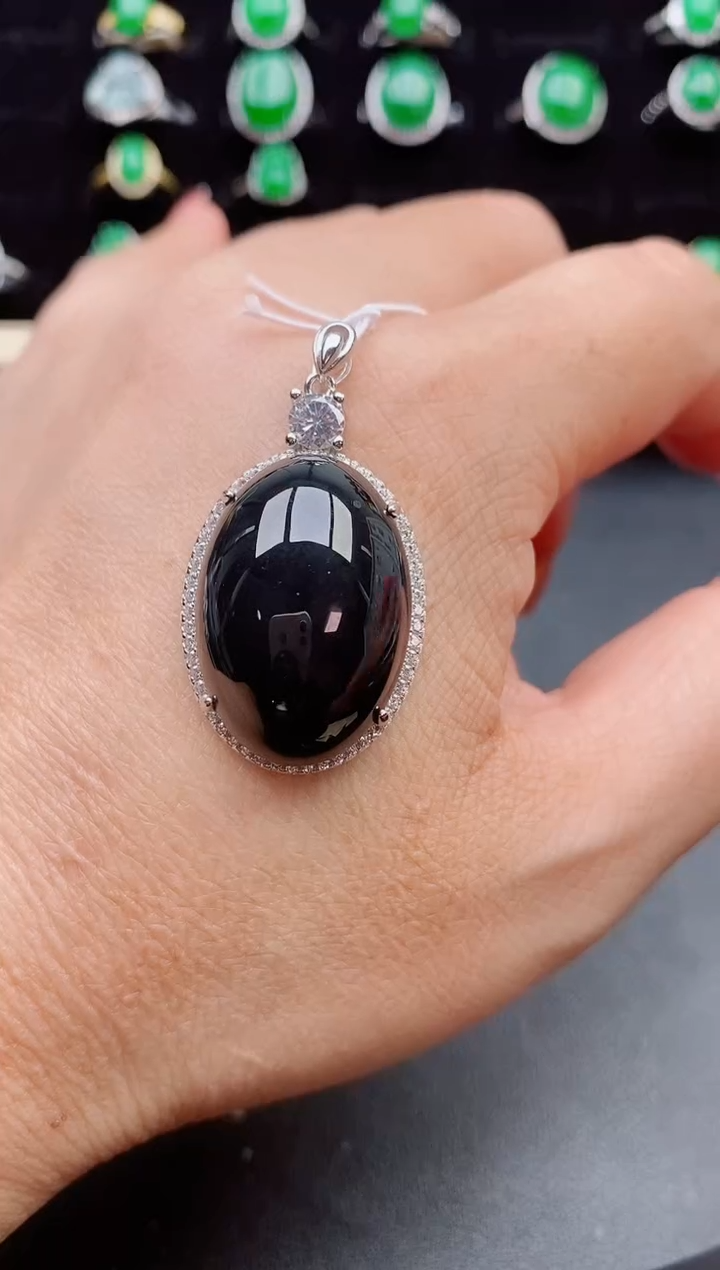 【闪购商品】翡翠吊坠(赠链)银S925镶嵌5080