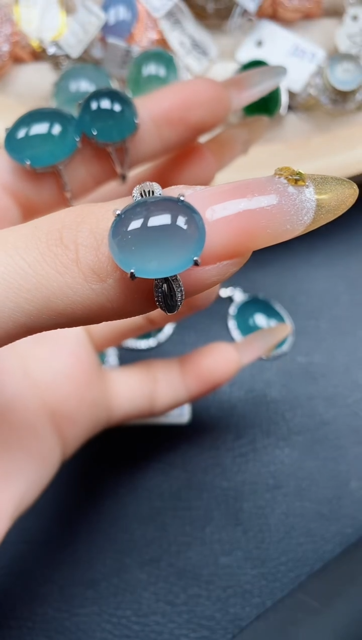 【闪购商品】翡翠戒指银S925镶嵌翡翠