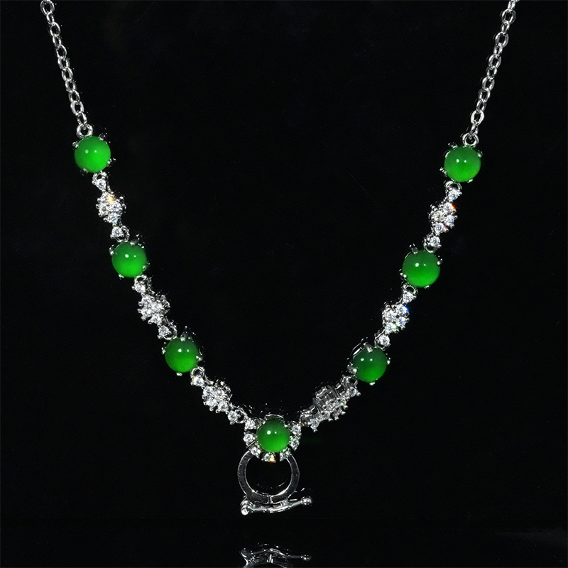 【小胖翡翠】天然翡翠蛋面百搭A货绿精致轻奢日常百搭款-多样性发1