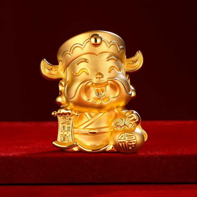 足金999黄金摆件 守护神 财神爷福禄摆件
