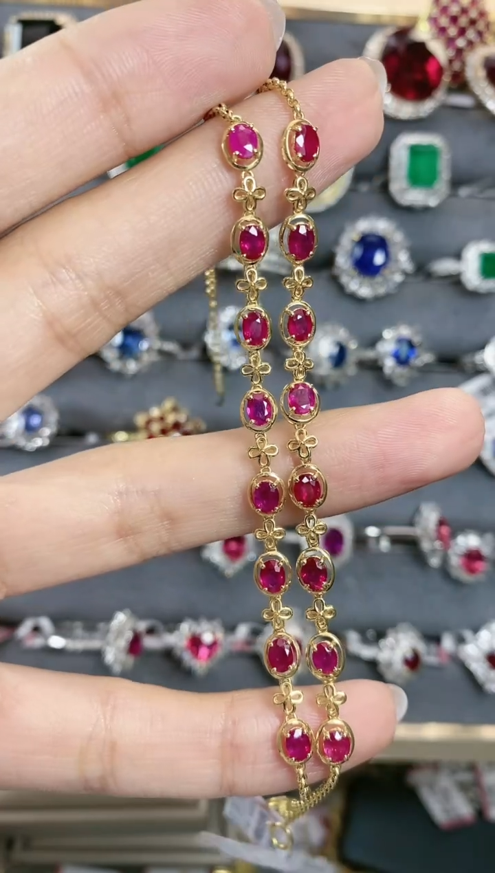 手链18K金镶嵌红宝石多样性发其一