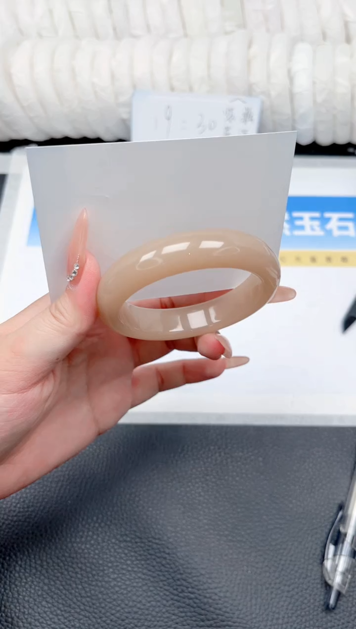 和田玉手镯未镶嵌16-藕粉56.3