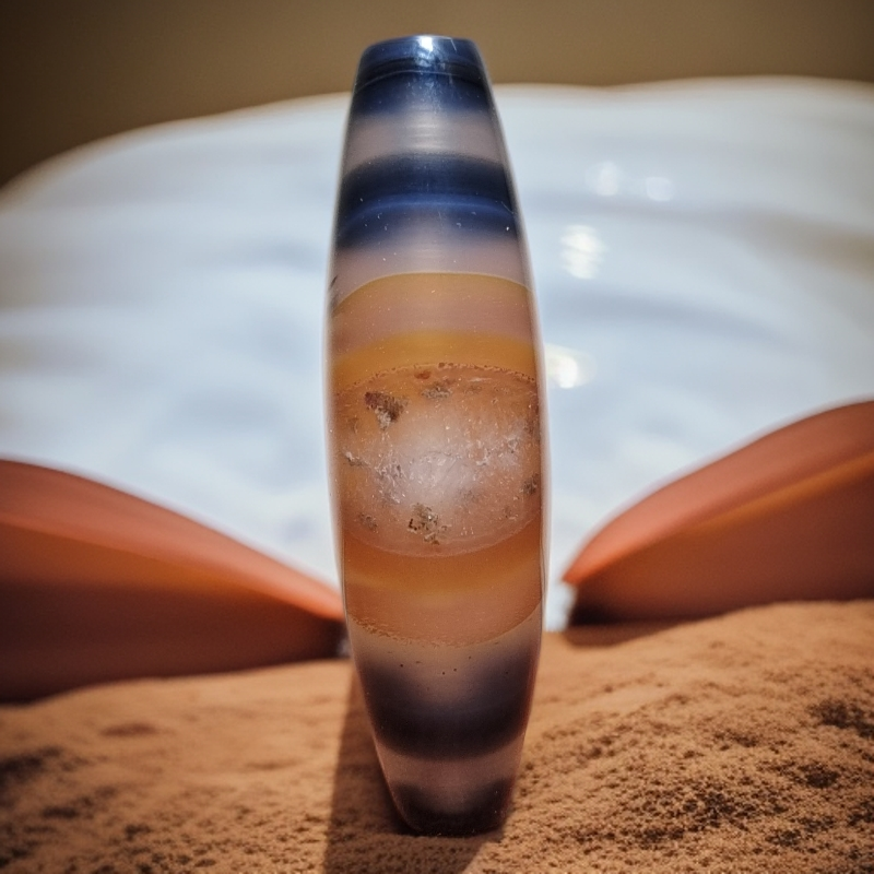天然巴西玛瑙天珠 尺寸：56*12多彩套线水晶佛眼天珠 适合吊坠锁骨