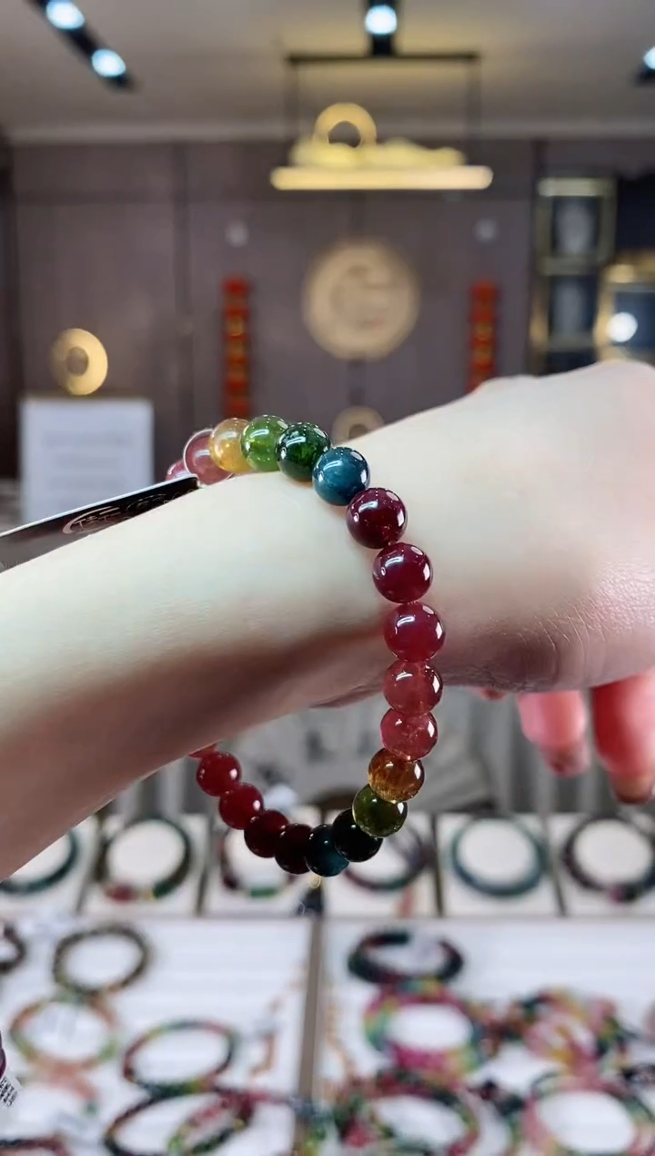 【闪购商品】碧玺单圈手串7mm+未镶嵌一物一证dan