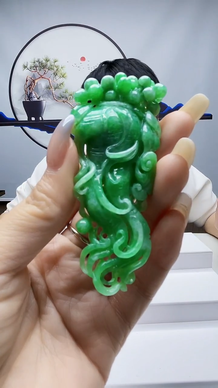 未镶嵌定制翡翠毛货挂件54