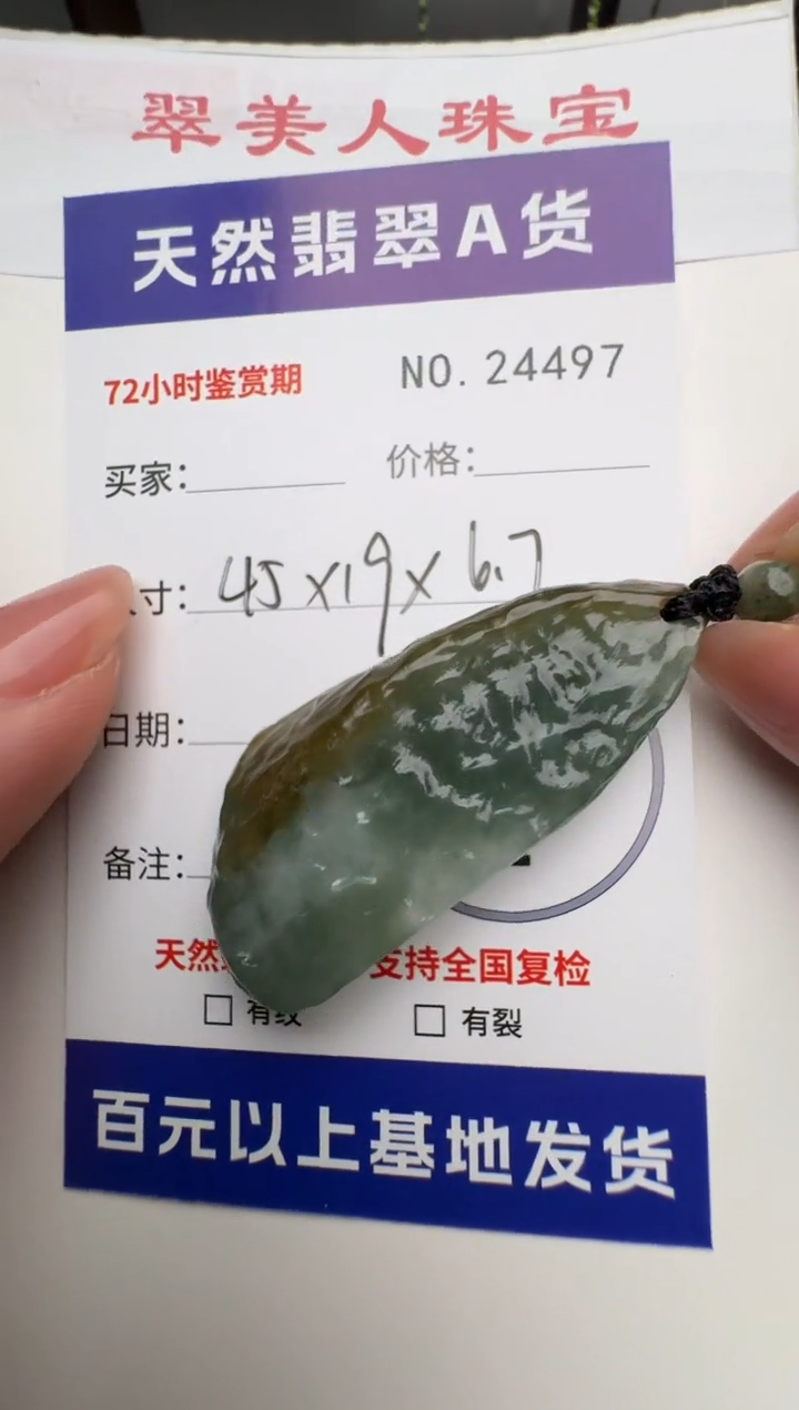 翡翠未镶嵌颈饰原石24497