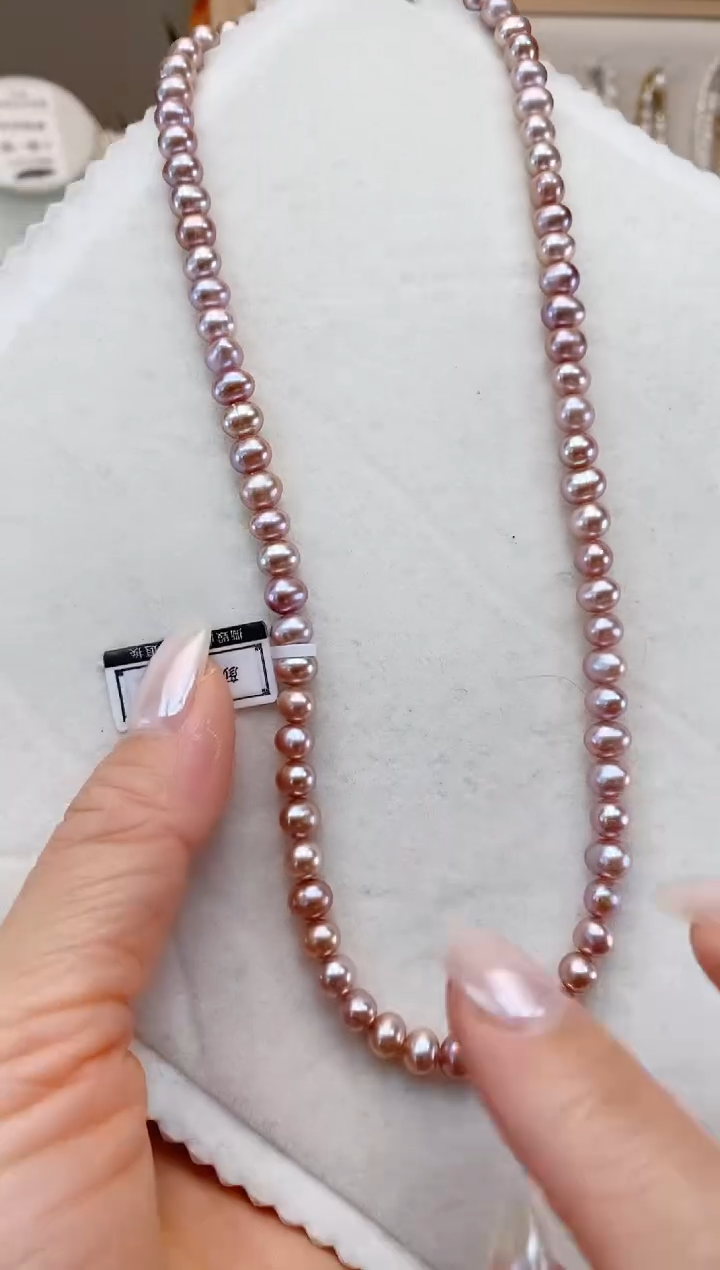 【闪购商品】淡水珍珠项链银S925镶嵌紫鹅蛋项链
