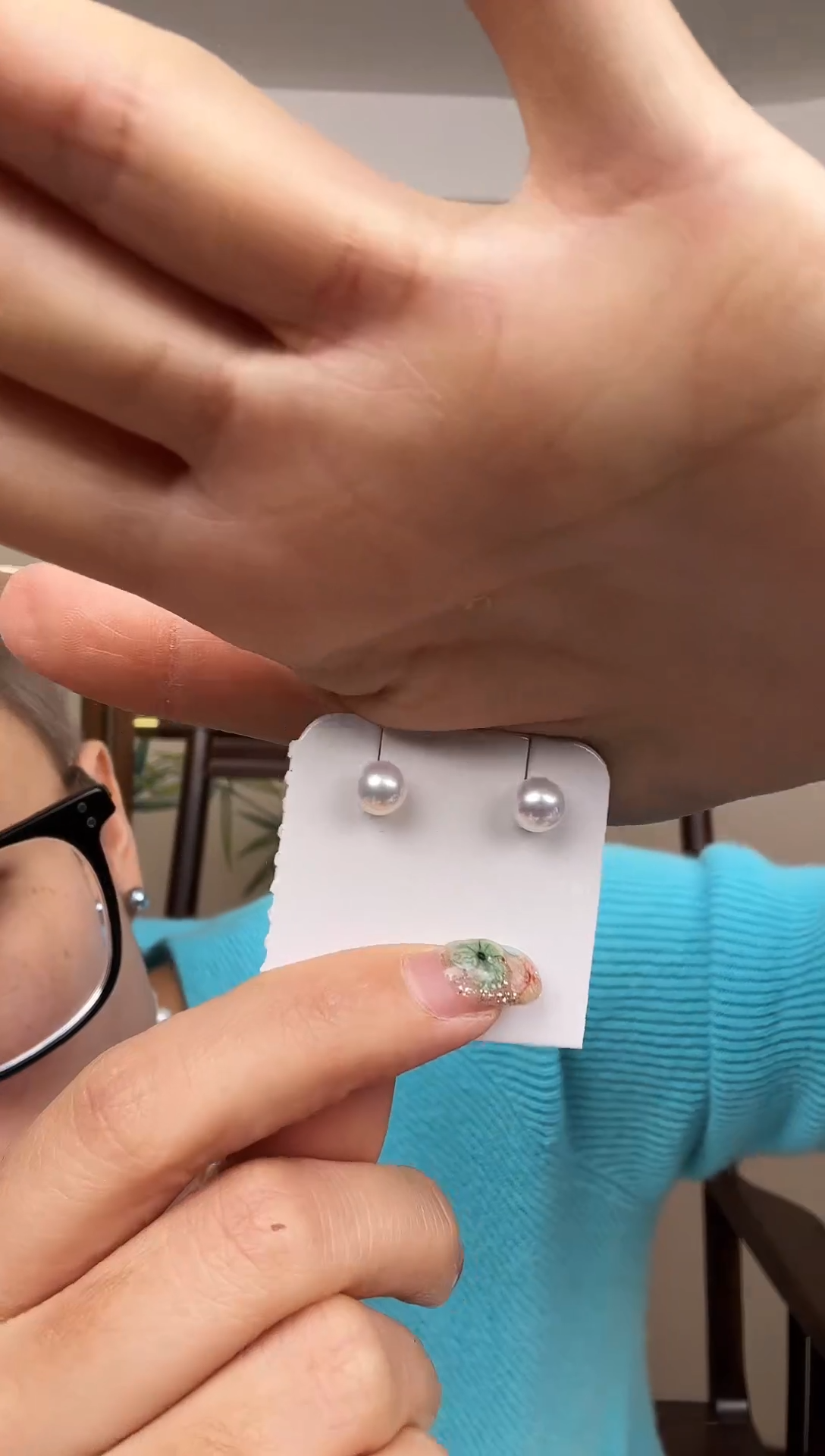 银S925镶嵌耳饰海水珍珠银款淡水akoya珍珠耳钉