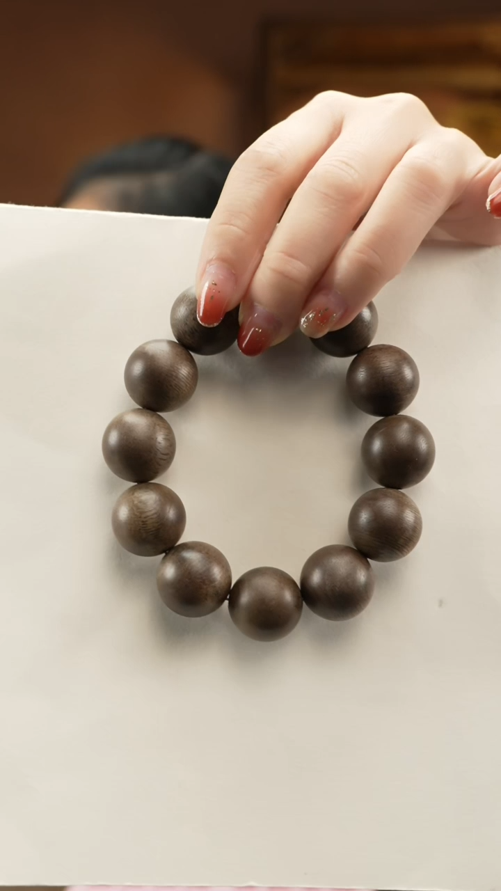 【闪购商品】沉香手串越南芽庄绿棋楠9分沉2.0圆珠单圈   