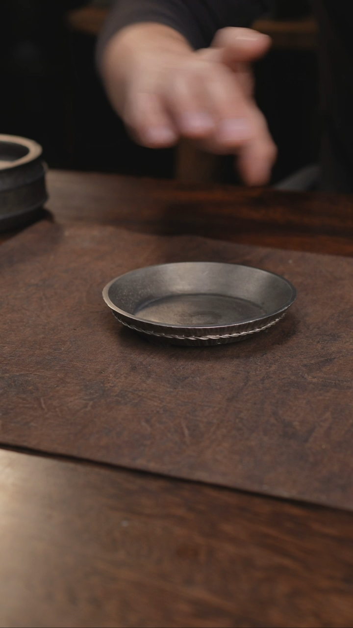 纯锡全手加厚壶承