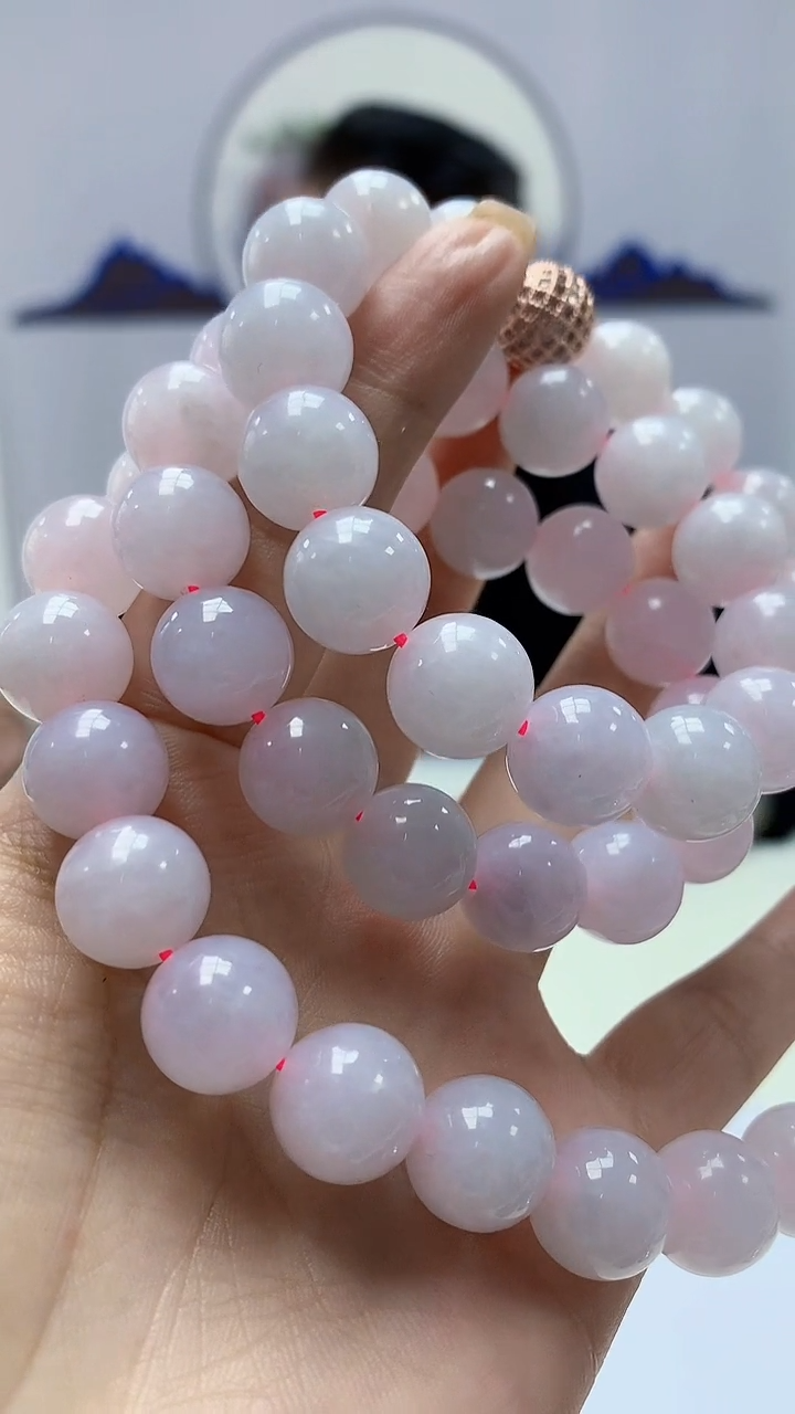 【闪购商品】定制翡翠未镶嵌4969ms-毛货挂件45珠链