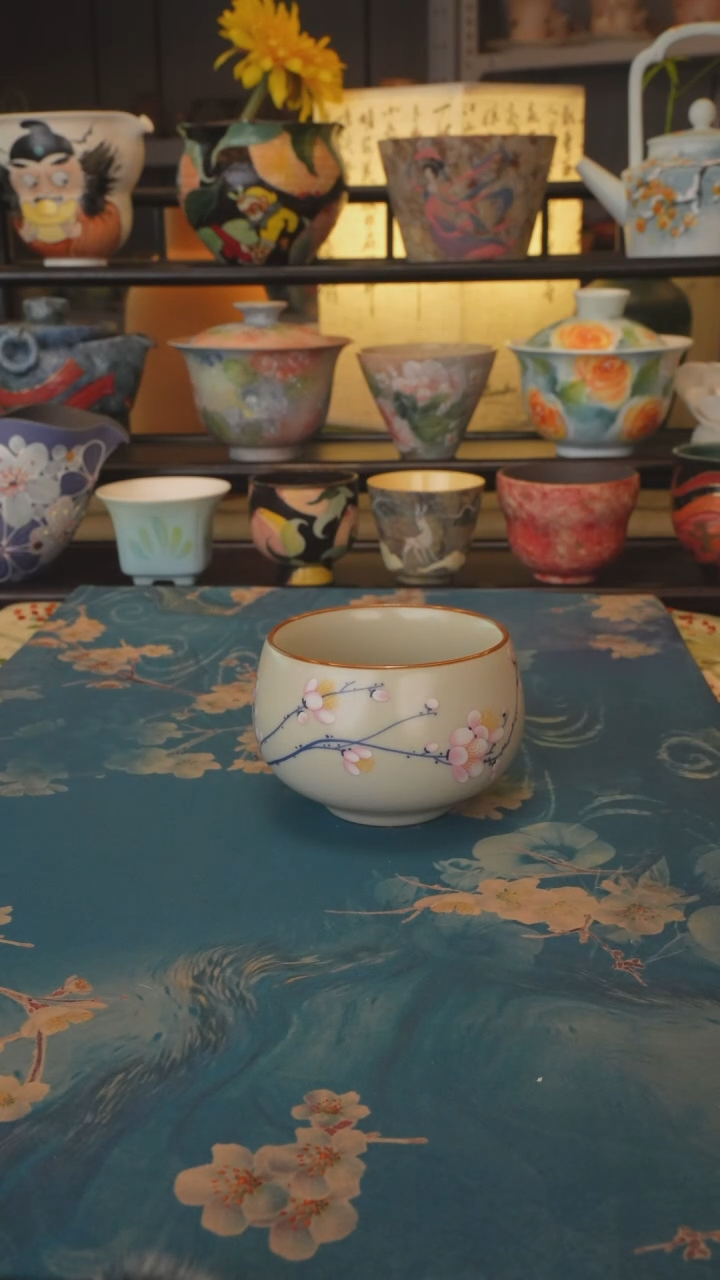 【闪购商品】福利品 梅花罗汉杯带开片