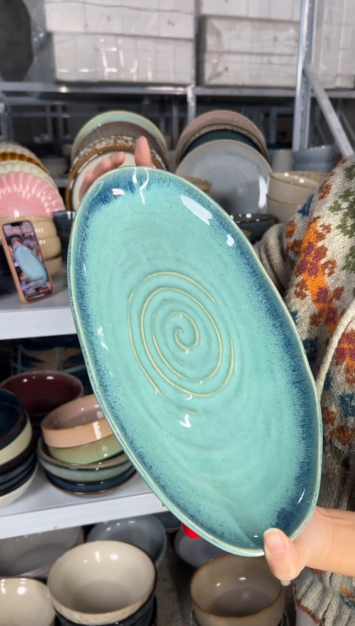 陶瓷外贸尾货瑕疵满20包邮X鱼盘