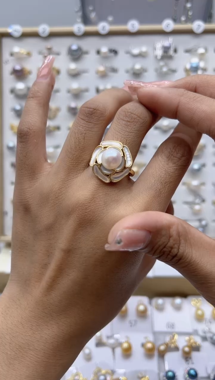【闪购商品】淡水珍珠戒指合金24