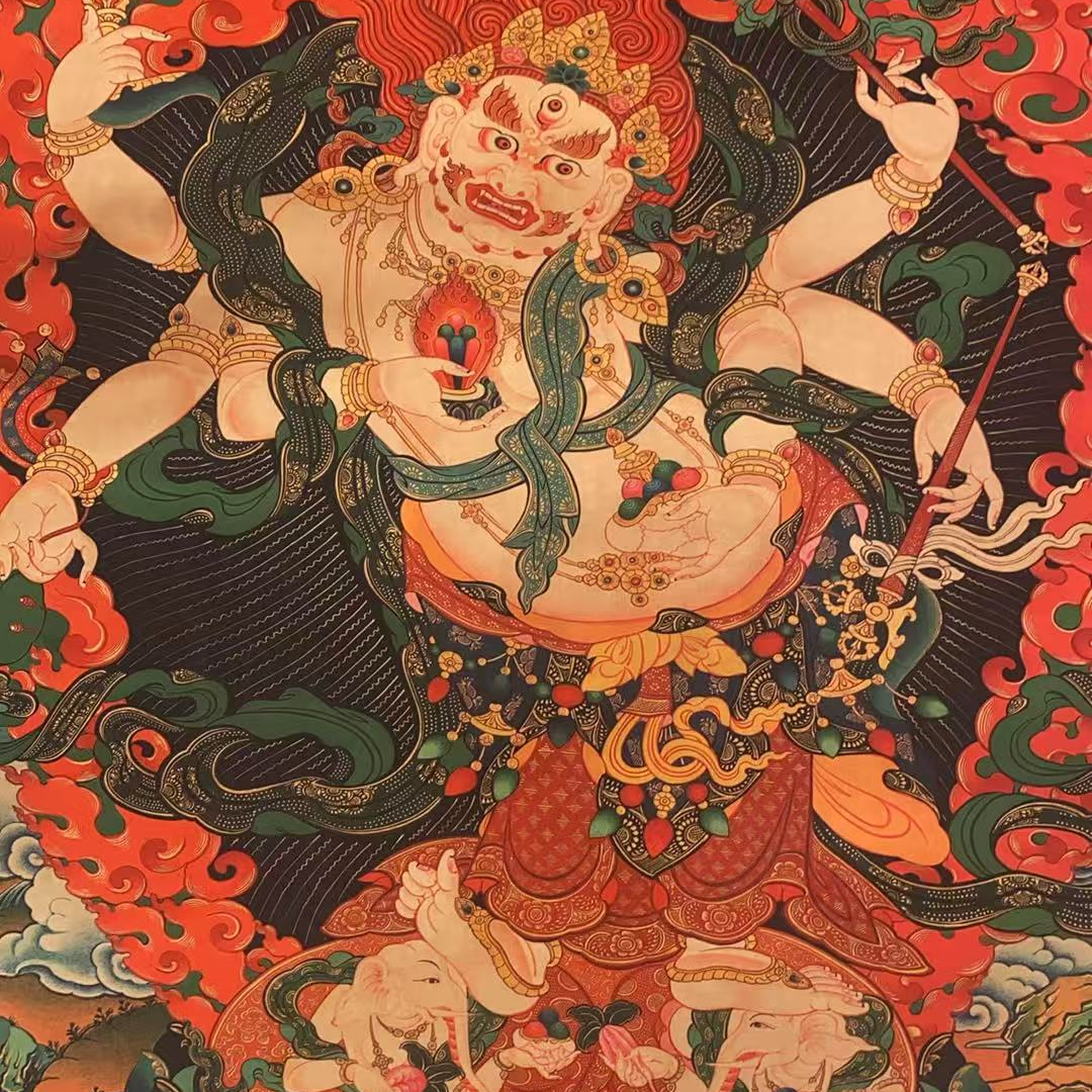 白六臂马哈噶啦精美唐卡tk16038