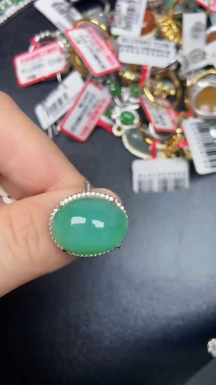 银S925镶嵌戒指翡翠2610