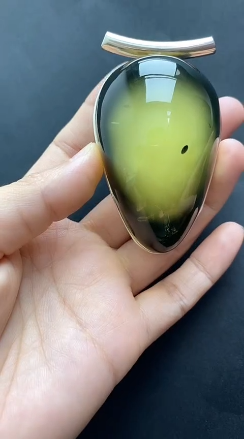 【闪购商品】琥珀裸石银S925镶嵌琥珀吊坠