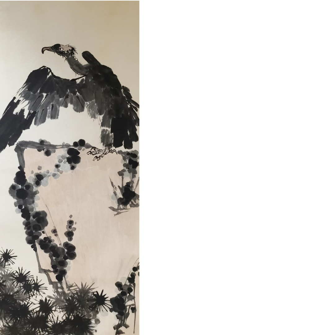 【辽拍】V250709-2-510《鹰》（8.7平尺) 纸本镜片 DD12