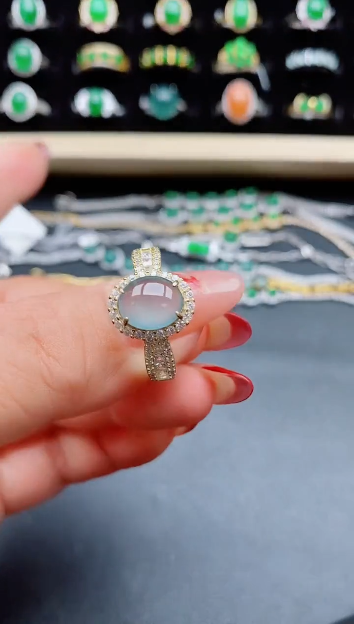 【闪购商品】翡翠戒指银S925镶嵌321312