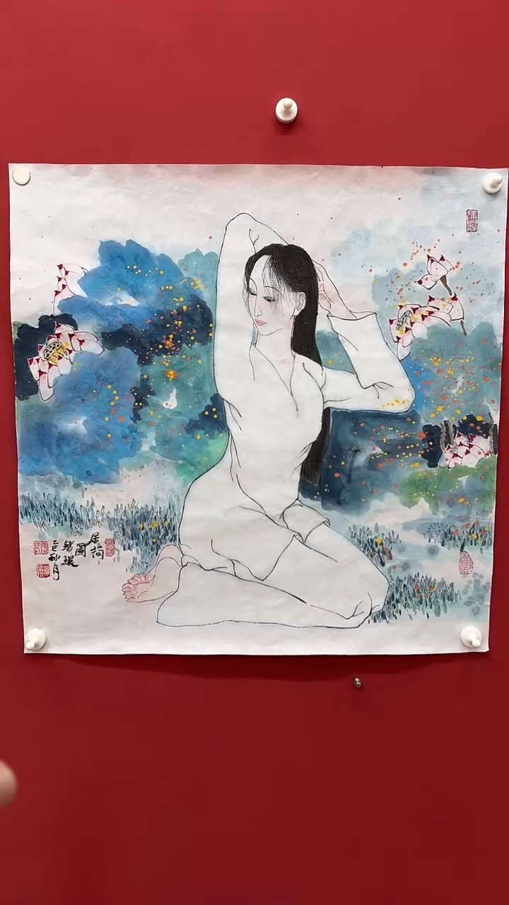 国画手绘原稿-张思俭-仕女-4平尺