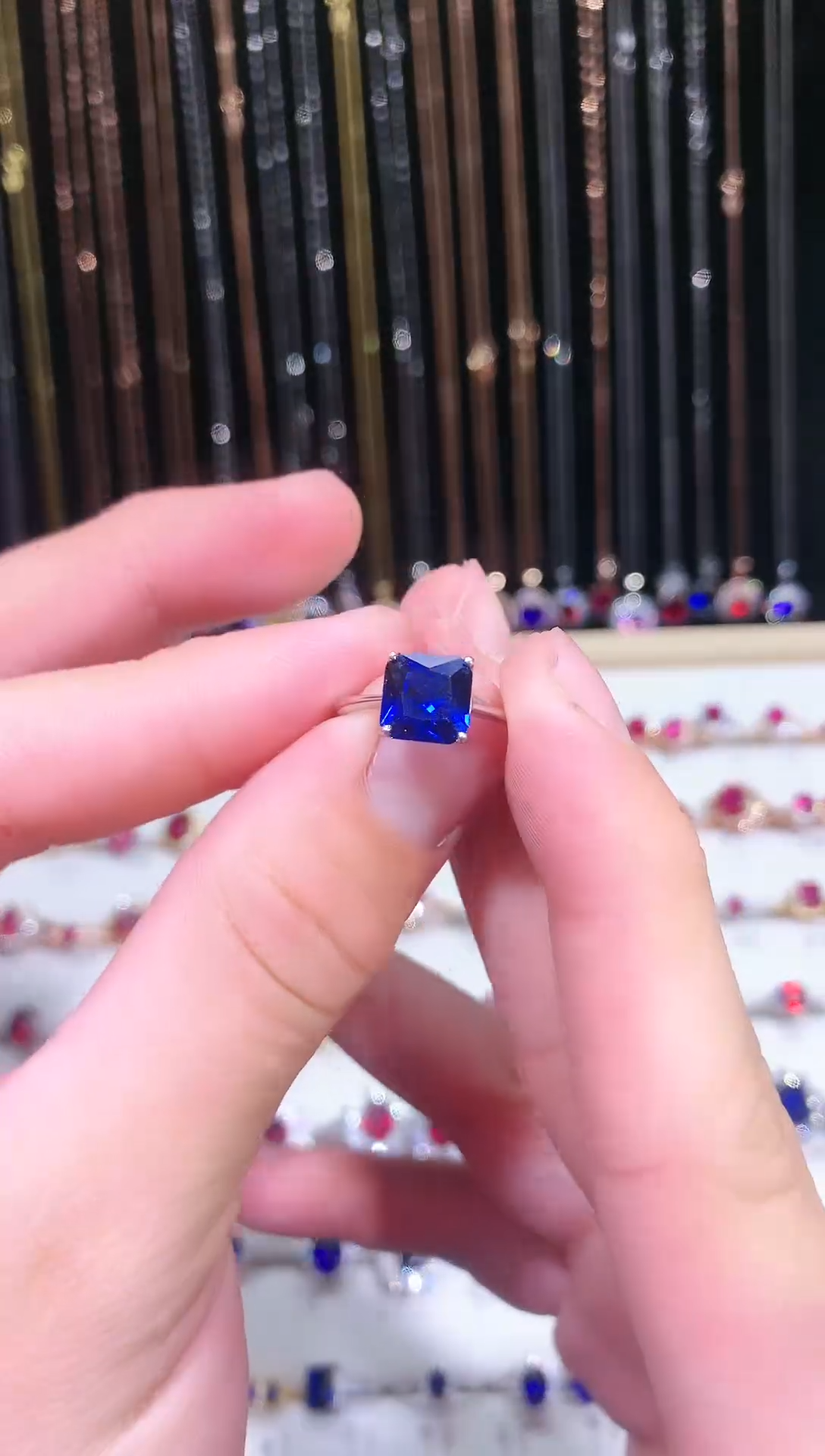 【闪购商品】蓝宝石戒指银S925镶嵌11111