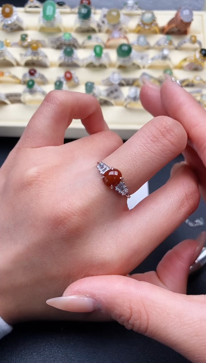 【闪购商品】翡翠戒指银S925镶嵌111111+10