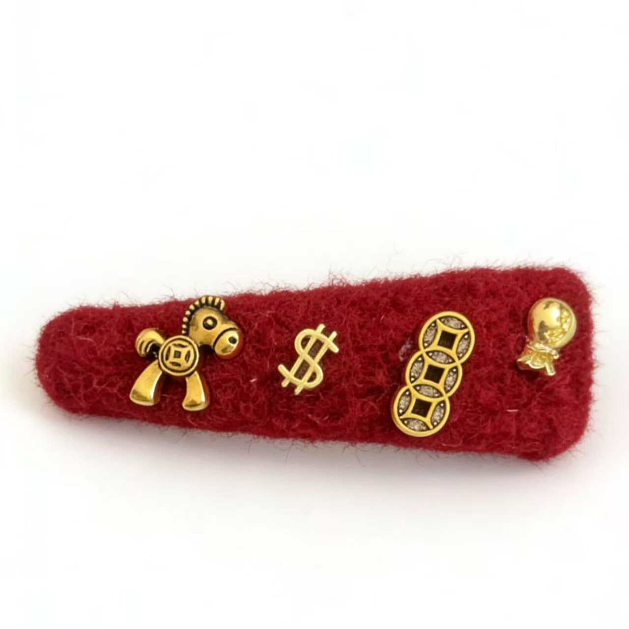 4032蓝百合马上有钱毛绒发夹