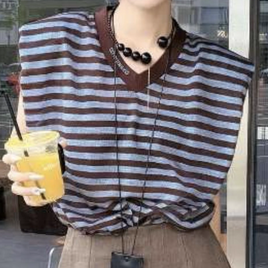 3383#欧洲站夏季新款设计师款小众复古多色条纹冰丝针织背心上衣