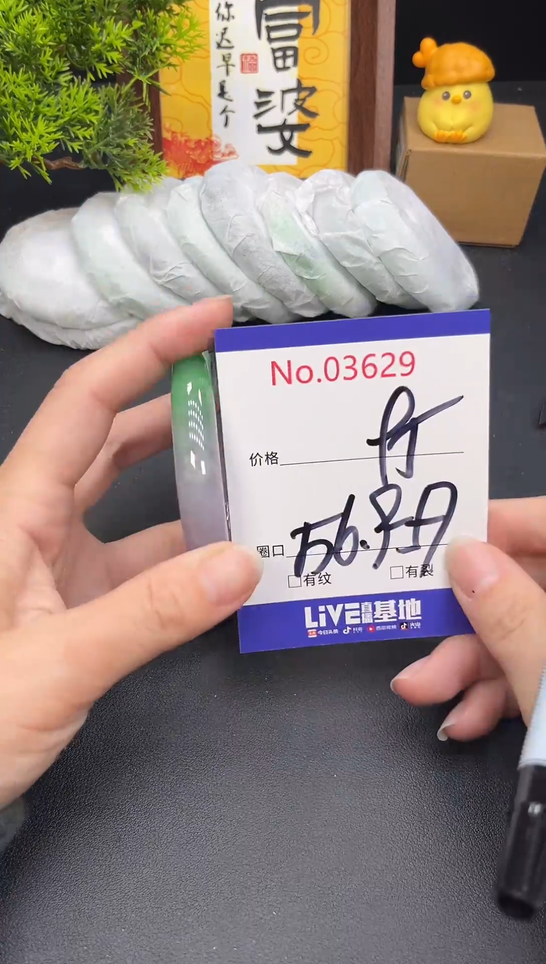 未镶嵌手镯翡翠3629