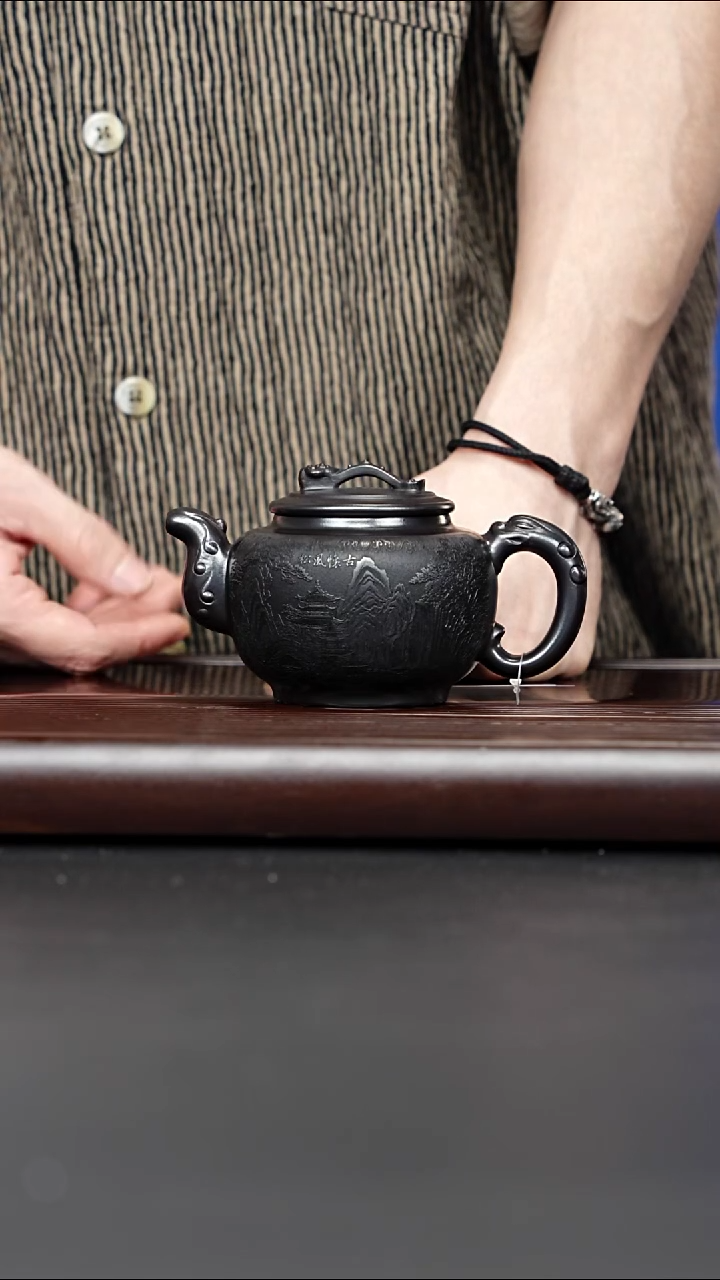 紫砂壶宜兴紫砂 如意壶石黄 范传梅