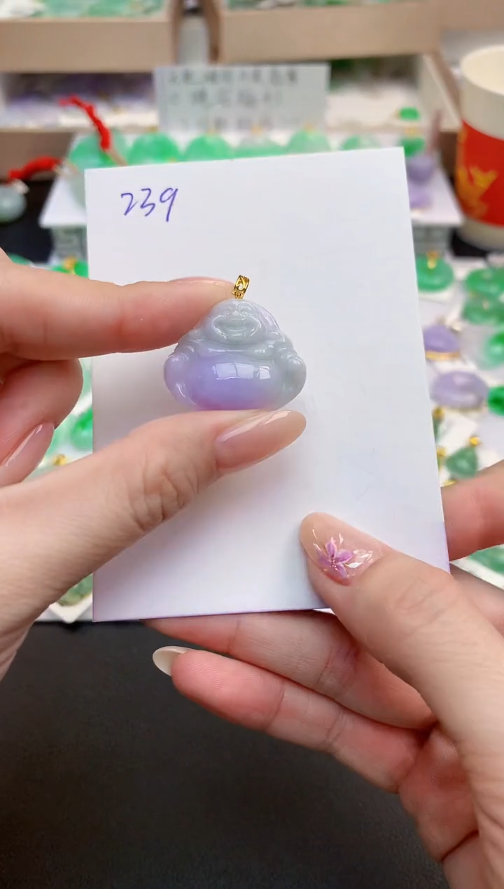 颈饰18K金镶嵌翡翠天然缅甸A货翡翠