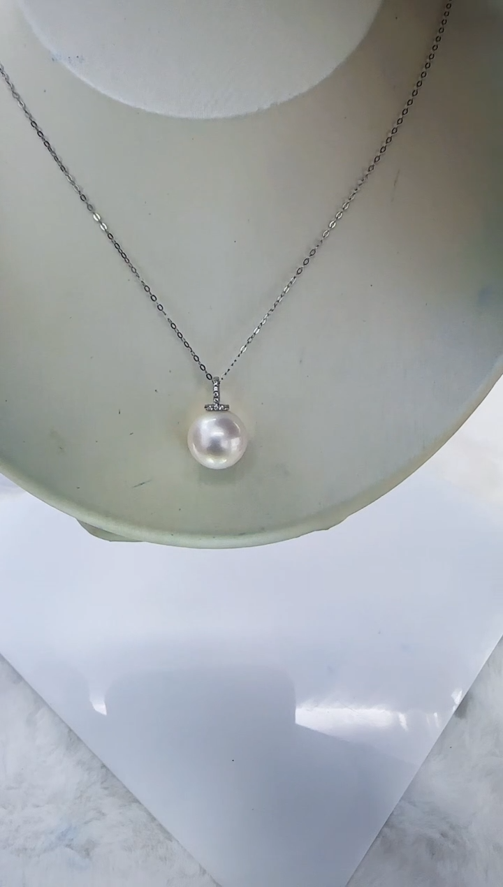 18K金镶嵌海水珍珠DA海水澳白吊坠12-13 y445