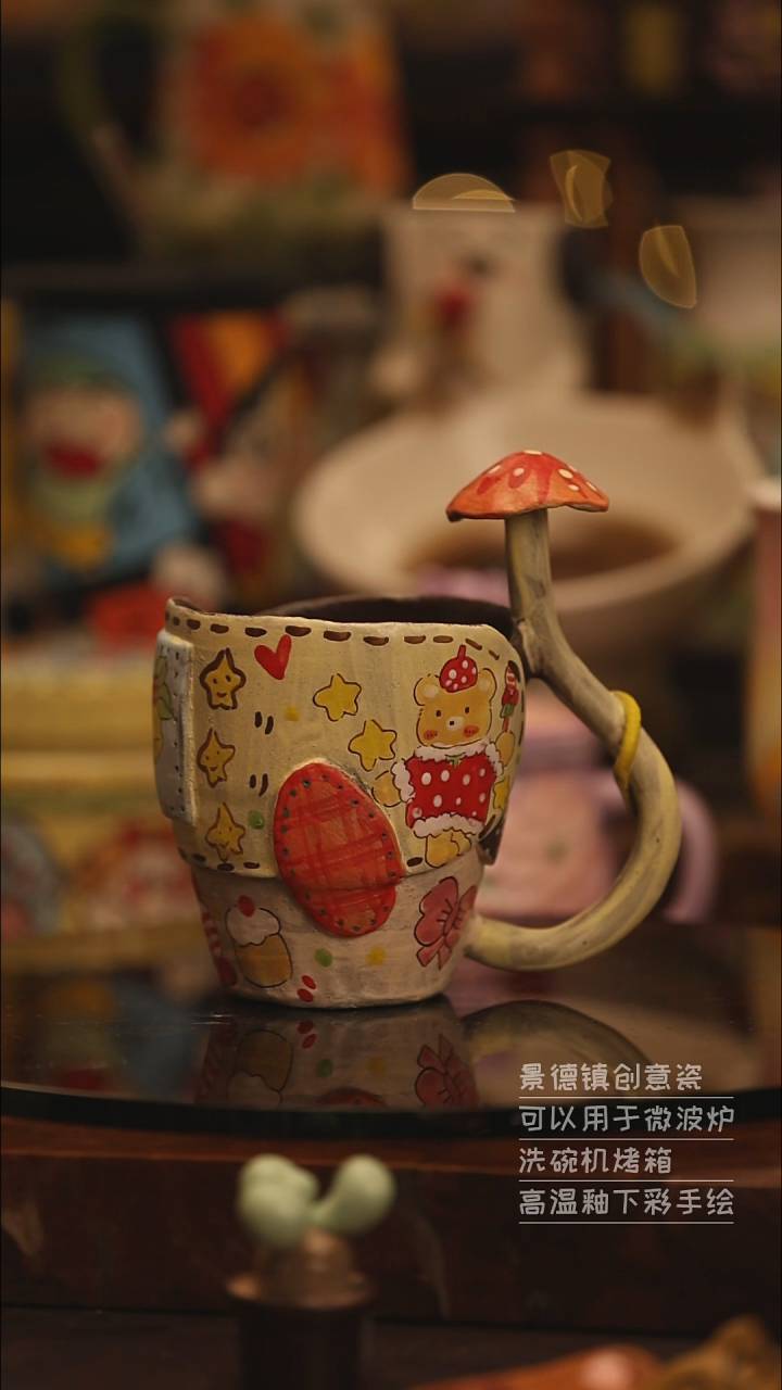 陶瓷景德镇可爱陶瓷釉下彩绘设计师款