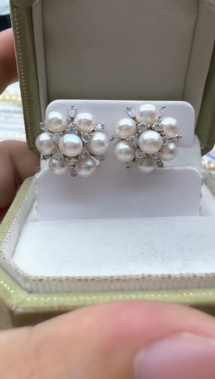 【闪购商品】海水珍珠耳饰银S925镶嵌清货