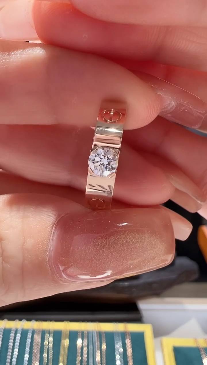 戒指/指环18K金镶嵌天然钻石预售30分钻石戒指（18）