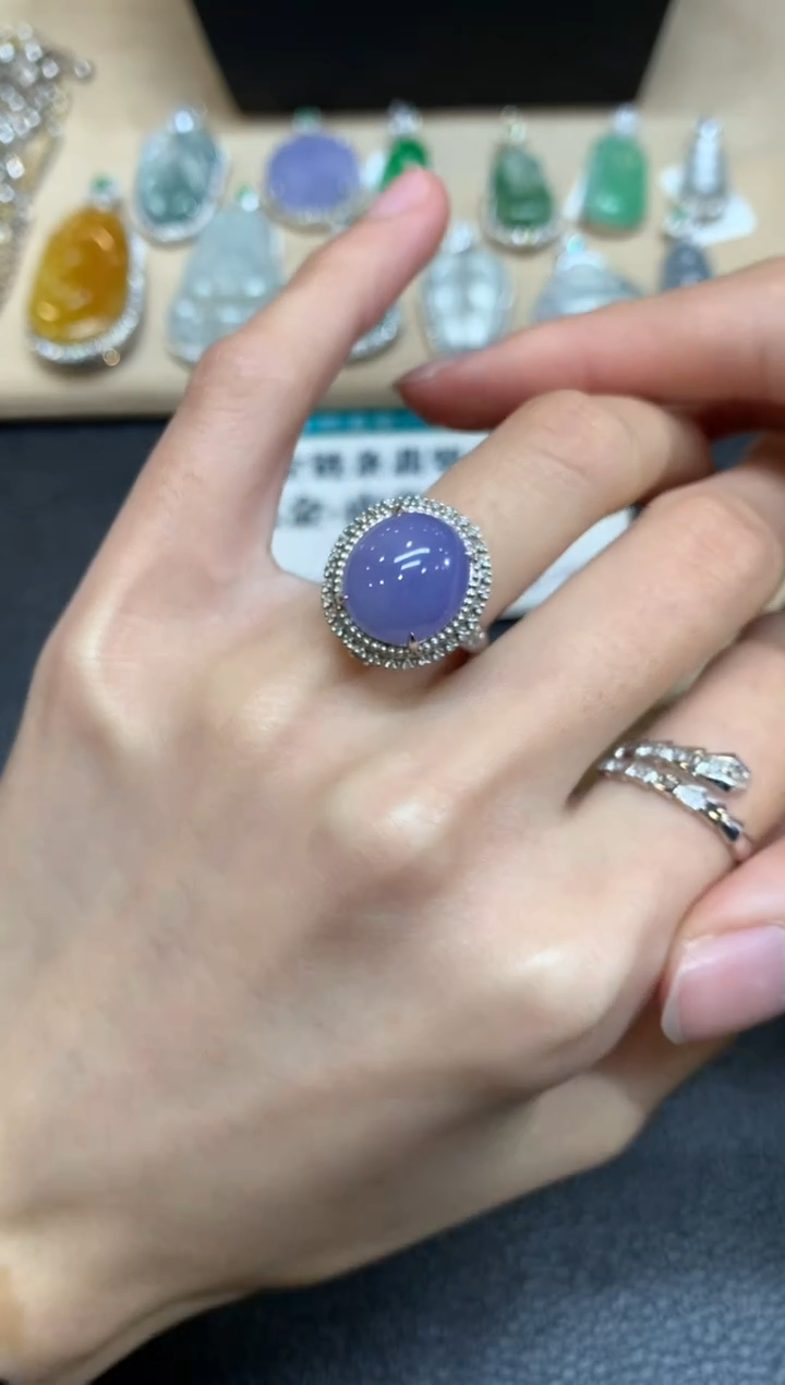 【闪购商品】翡翠戒指18K金镶嵌蛋面【无服务费】