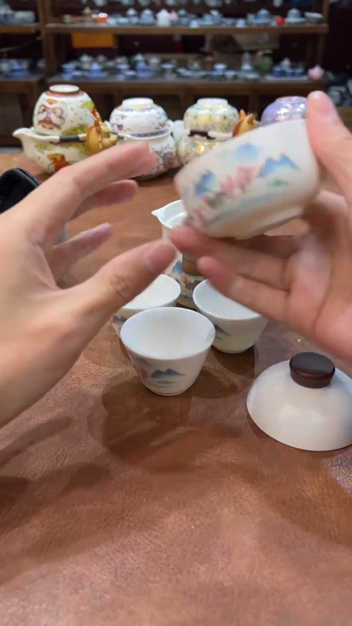 真的很便宜会开片的旅行茶具