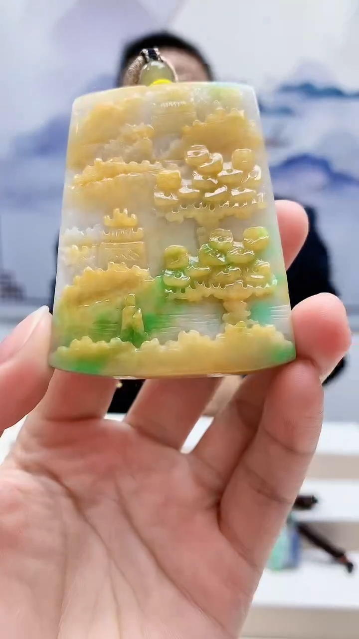 未镶嵌定制翡翠5174lr-毛货挂件3