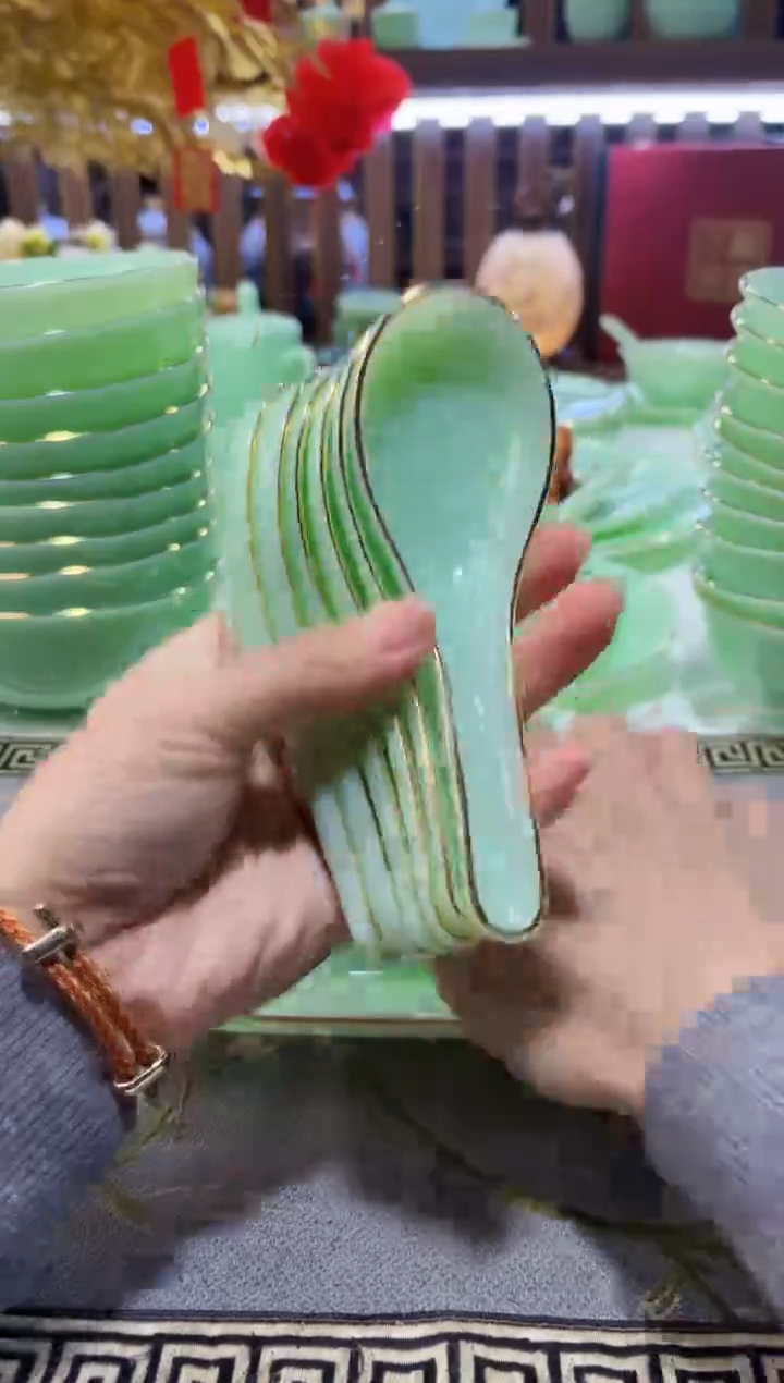 玉瓷勺子6个景德镇餐具    