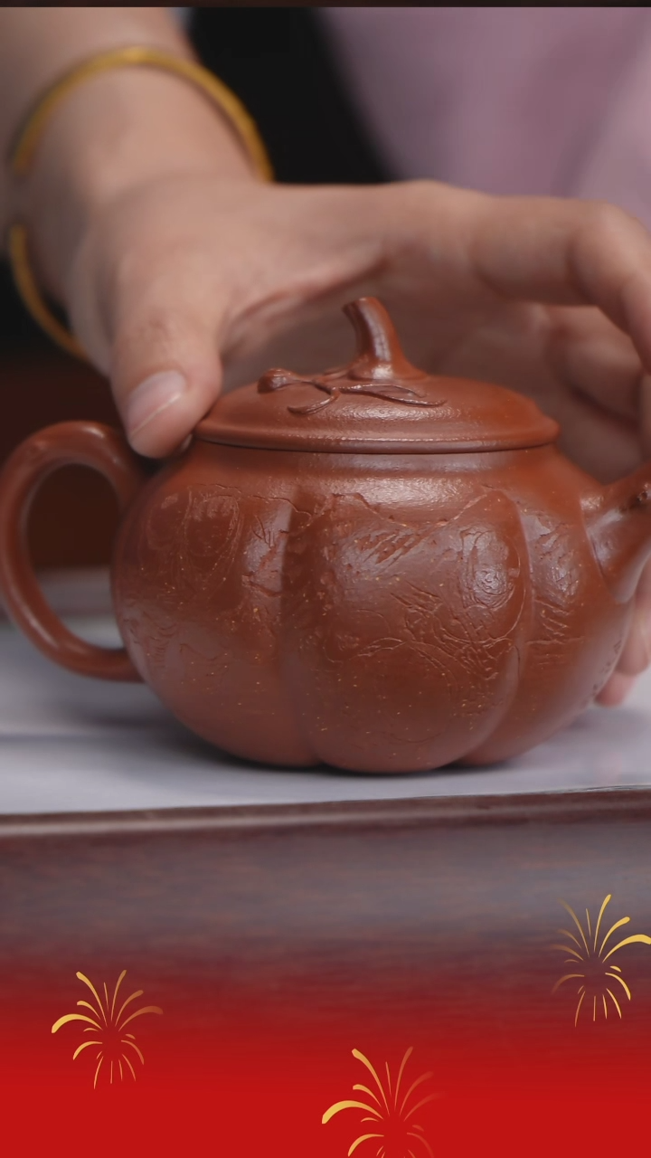 【闪购商品】紫砂茶杯惠海华/紫红玉砂/南瓜/220cc