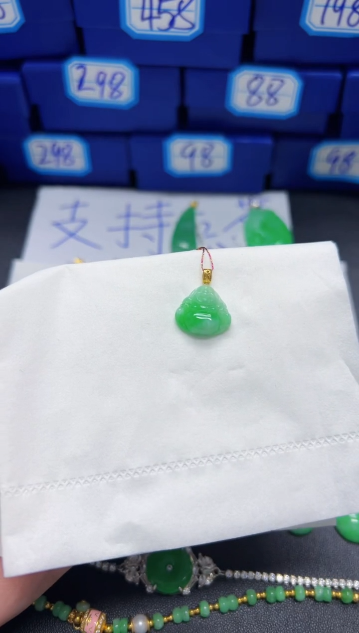 【闪购商品】翡翠颈饰18K金镶嵌Y缅料A货/支持复检/一件