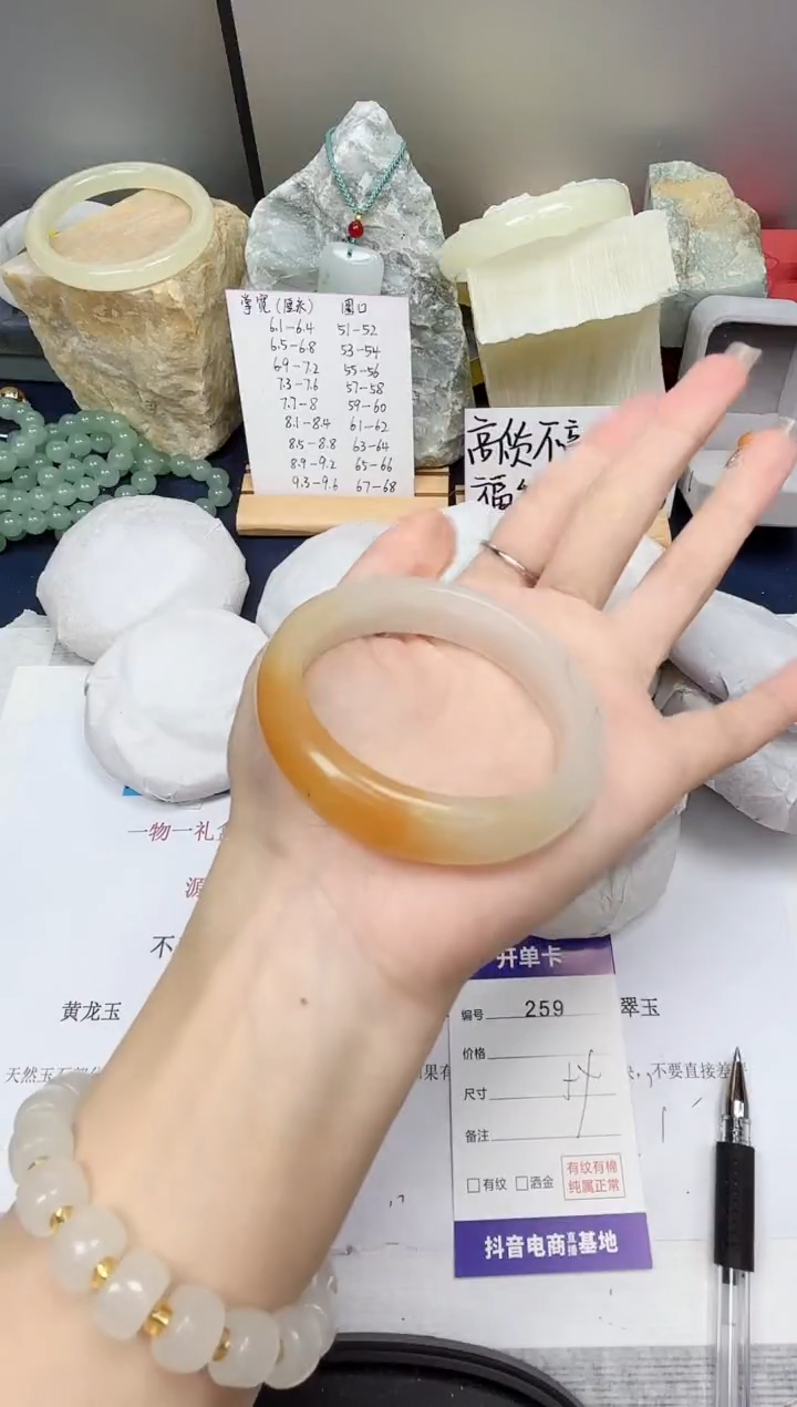 【闪购商品】石英质玉手镯未镶嵌259-财气镯-圈口54
