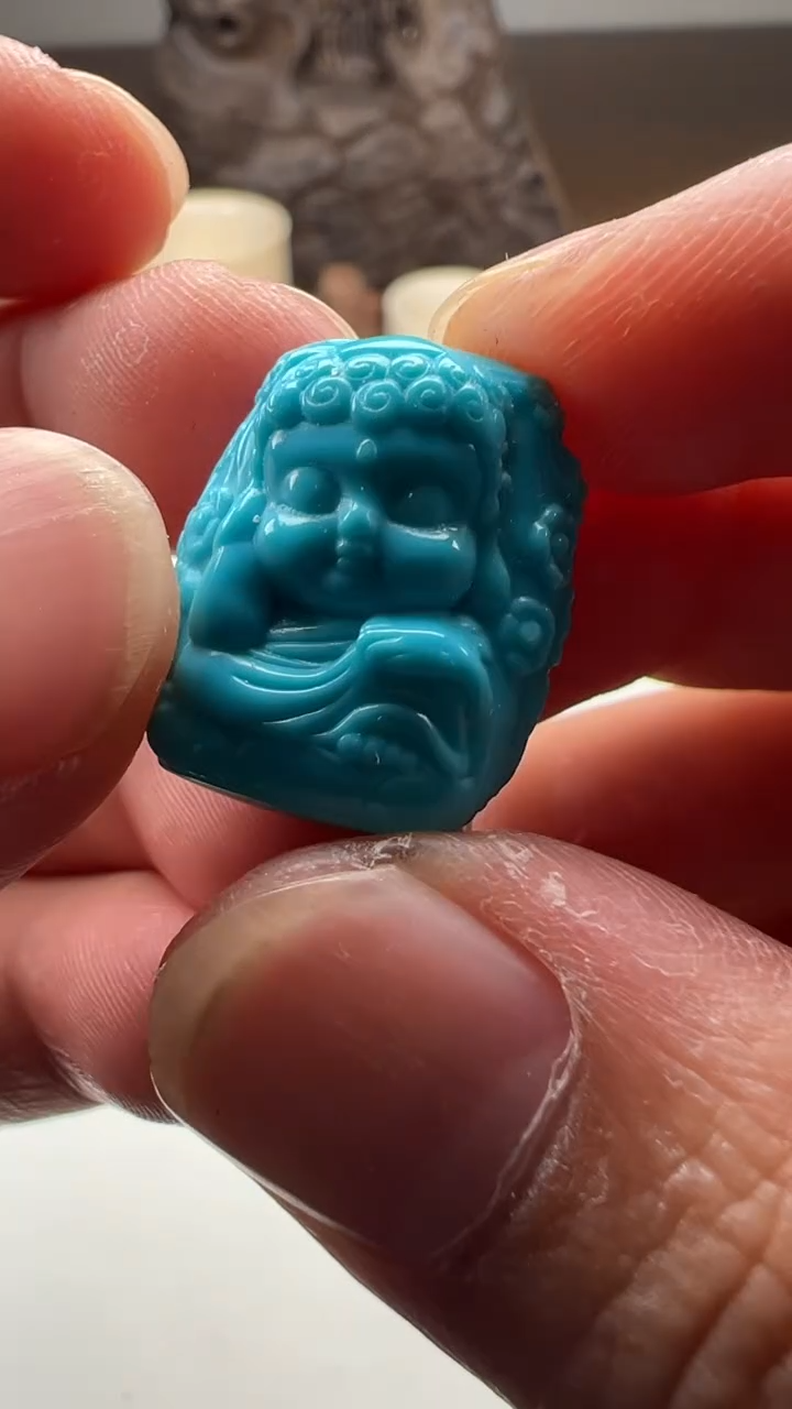 【闪购商品】绿松石未镶嵌背云绿松石雕刻背云玉化