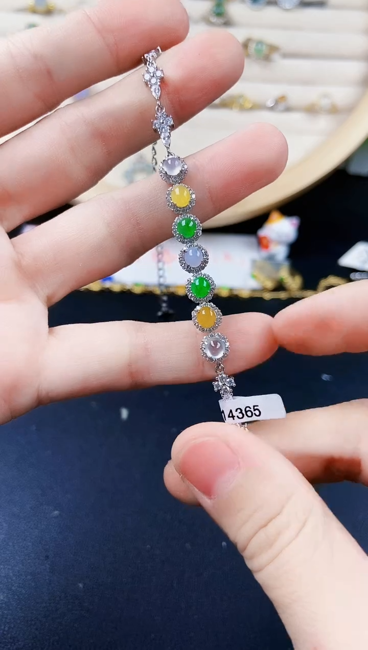 【闪购商品】银S925镶嵌翡翠手链5664646