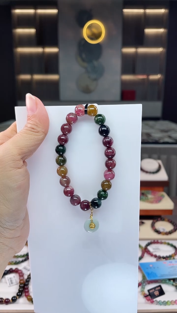 单圈手串未镶嵌碧玺（多样性发一条）Q