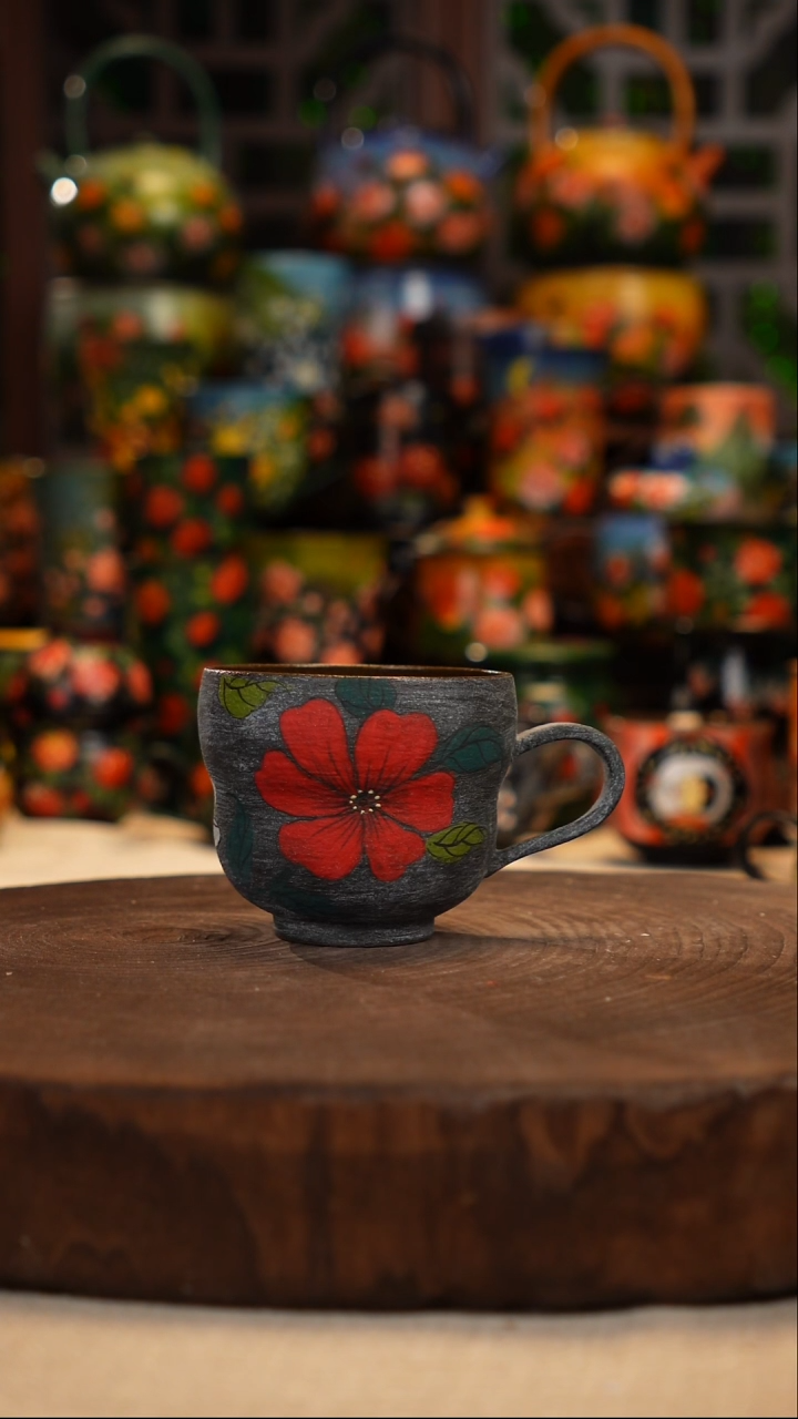 紫砂油画手绘釉下彩