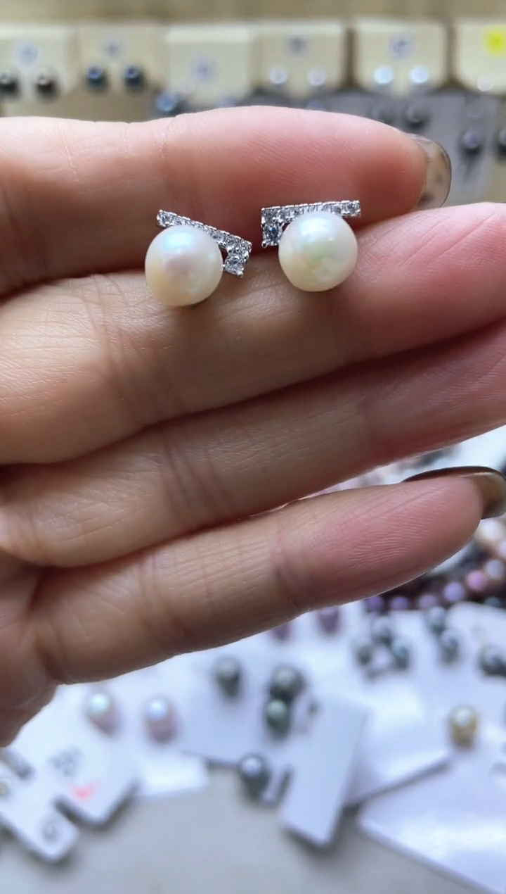 【闪购商品】海水珍珠耳饰银S925镶嵌2