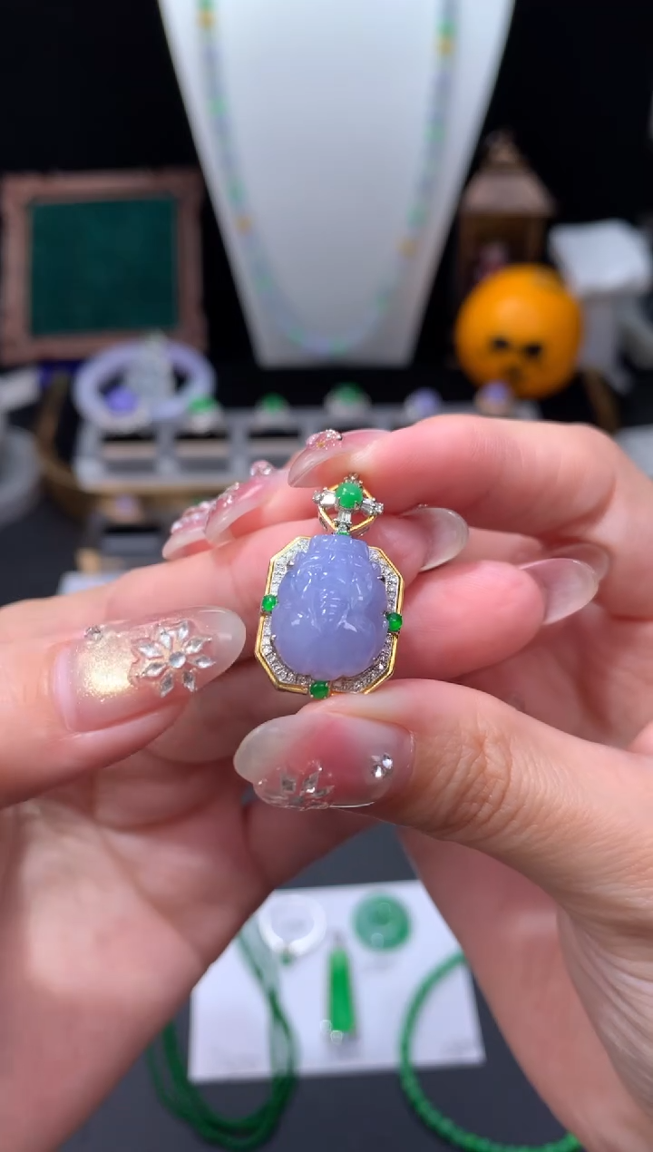 18K金镶嵌定制翡翠48小时鉴赏期 退货不扣服务费